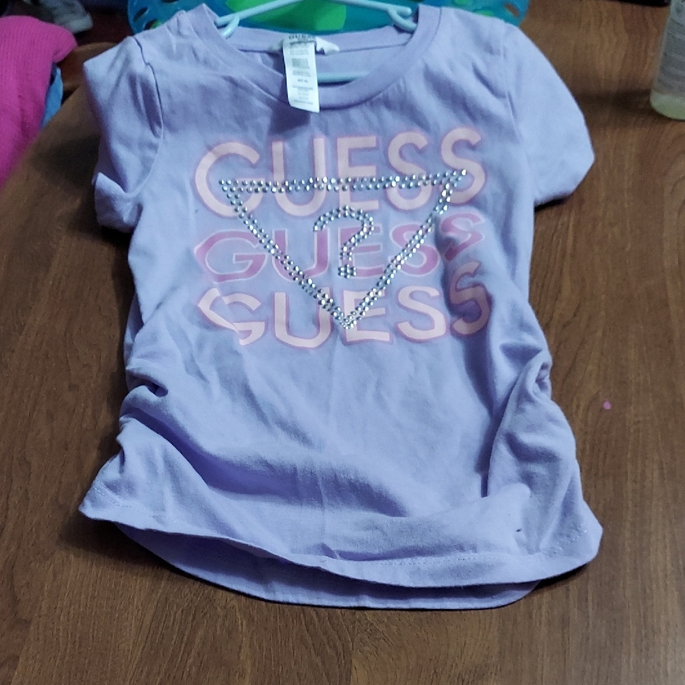 Guess Kids Lavender Tee with Rhinestone Logo